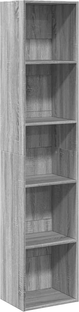 vidaXL - Boekenkast - 40x30x189 - cm - bewerkt - hout - grijs - sonoma - eikenkleurig