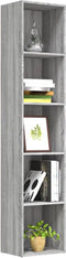 vidaXL - Boekenkast - 40x30x189 - cm - bewerkt - hout - grijs - sonoma - eikenkleurig
