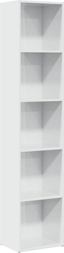 vidaXL - Boekenkast - 40x30x189 - cm - bewerkt - hout - hoogglans - wit