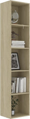 vidaXL - Boekenkast - 40x30x189 - cm - bewerkt - hout - sonoma - eikenkleurig