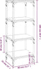 vidaXL - Boekenkast - 40x33x100 - cm - bewerkt - hout - en - staal - bruin - eikenkleur