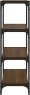 vidaXL - Boekenkast - 40x33x100 - cm - bewerkt - hout - en - staal - bruin - eikenkleur