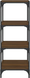 vidaXL - Boekenkast - 40x33x100 - cm - bewerkt - hout - en - staal - bruin - eikenkleur