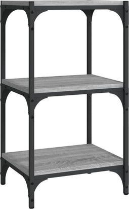 vidaXL - Boekenkast - 40x33x70,5 - cm - hout - en - staal - grijs - sonoma - eikenkleur