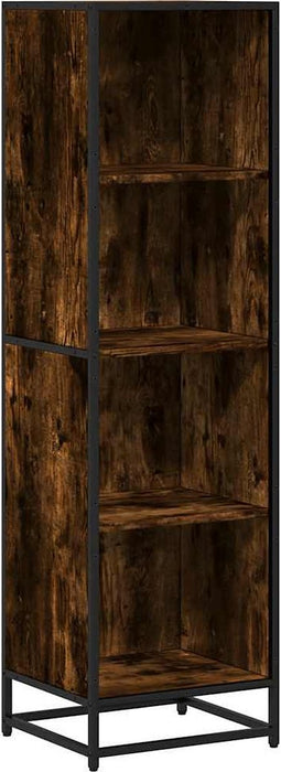 vidaXL - Boekenkast - 40x35x139 - cm - bewerkt - hout - gerookt - eikenkleurig