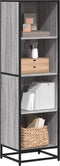 vidaXL - Boekenkast - 40x35x139 - cm - bewerkt - hout - grijs - sonoma - eikenkleurig