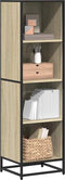 vidaXL - Boekenkast - 40x35x139 - cm - bewerkt - hout - sonoma - eikenkleurig