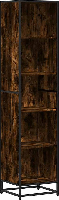 vidaXL - Boekenkast - 40x35x170,5 - cm - bewerkt - hout - gerookt - eikenkleurig