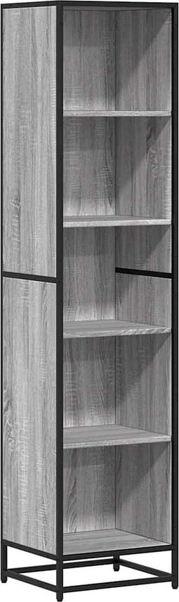 vidaXL - Boekenkast - 40x35x170,5 - cm - bewerkt - hout - grijs - sonoma - eikenkleur