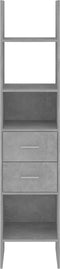 vidaXL - Boekenkast - 40x35x180 - cm - bewerkt - hout - betongrijs