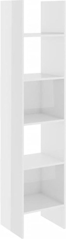 vidaXL - Boekenkast - 40x35x180 - cm - bewerkt - hout - hoogglans - wit