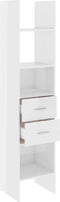vidaXL - Boekenkast - 40x35x180 - cm - bewerkt - hout - hoogglans - wit