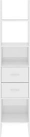 vidaXL - Boekenkast - 40x35x180 - cm - bewerkt - hout - hoogglans - wit