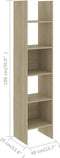 vidaXL - Boekenkast - 40x35x180 - cm - bewerkt - hout - sonoma - eikenkleurig