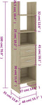 vidaXL - Boekenkast - 40x35x180 - cm - bewerkt - hout - sonoma - eikenkleurig