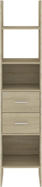 vidaXL - Boekenkast - 40x35x180 - cm - bewerkt - hout - sonoma - eikenkleurig