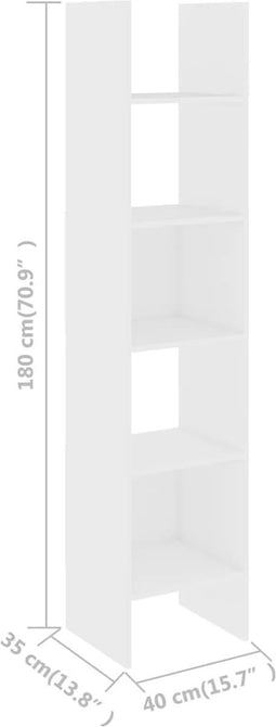 vidaXL - Boekenkast - 40x35x180 - cm - bewerkt - hout - wit