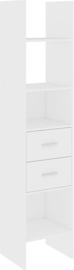 vidaXL - Boekenkast - 40x35x180 - cm - bewerkt - hout - wit