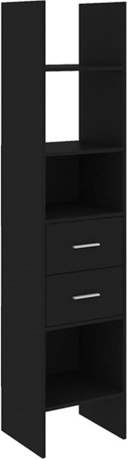 vidaXL - Boekenkast - 40x35x180 - cm - bewerkt - hout - zwart
