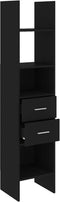 vidaXL - Boekenkast - 40x35x180 - cm - bewerkt - hout - zwart