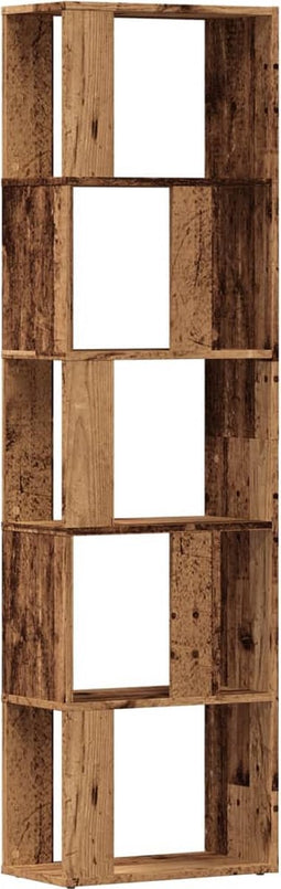 vidaXL - Boekenkast - 45x24x159 - cm - bewerkt - hout - oud - houtkleurig