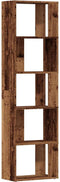 vidaXL - Boekenkast - 45x24x159 - cm - bewerkt - hout - oud - houtkleurig