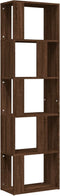 vidaXL - Boekenkast - 45x24x160 - cm - bewerkt - hout - bruin - eikenkleur