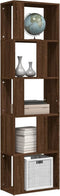 vidaXL - Boekenkast - 45x24x160 - cm - bewerkt - hout - bruin - eikenkleur