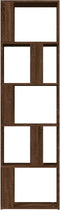 vidaXL - Boekenkast - 45x24x160 - cm - bewerkt - hout - bruin - eikenkleur