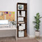 vidaXL - Boekenkast - 45x24x160 - cm - bewerkt - hout - gerookt - eikenkleurig