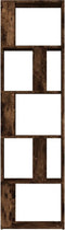 vidaXL - Boekenkast - 45x24x160 - cm - bewerkt - hout - gerookt - eikenkleurig