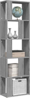 vidaXL - Boekenkast - 45x24x160 - cm - bewerkt - hout - grijs - sonoma - eikenkleurig