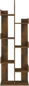 vidaXL - Boekenkast - 48x25,5x140 - cm - bewerkt - hout - gerookt - eikenkleurig
