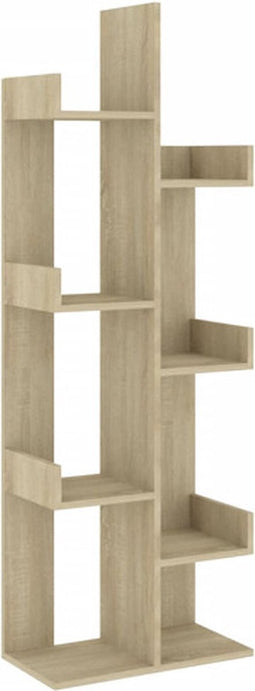 vidaXL - Boekenkast - 48x25,5x140 - cm - bewerkt - hout - sonoma - eikenkleurig