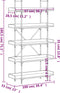 vidaXL - Boekenkast - 5-laags - 100x33x180,5 - cm - bewerkt - hout - bruineikenkleur