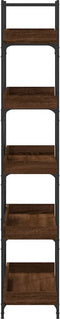 vidaXL - Boekenkast - 5-laags - 100x33x180,5 - cm - bewerkt - hout - bruineikenkleur
