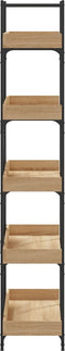 vidaXL - Boekenkast - 5-laags - 100x33x180,5 - cm - bewerkt - hout - sonoma - eiken