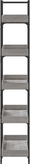 vidaXL - Boekenkast - 5-laags - 100x33x180,5 - cm - bewerkt - hout - grijs - sonoma