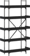 vidaXL - Boekenkast - 5-laags - 100x33x180,5 - cm - bewerkt - hout - zwart