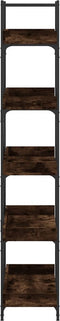 vidaXL - Boekenkast - 5-laags - 100x33x180,5 - cm - bewerkt - hout - gerookt - eiken