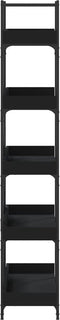 vidaXL - Boekenkast - 5-laags - 100x33x180,5 - cm - bewerkt - hout - zwart