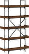 vidaXL - Boekenkast - 5-laags - 100x33x180,5 - cm - bewerkt - hout - bruineikenkleur