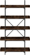 vidaXL - Boekenkast - 5-laags - 100x33x180,5 - cm - bewerkt - hout - gerookt - eiken
