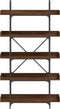 vidaXL - Boekenkast - 5-laags - 100x33x180,5 - cm - bewerkt - hout - bruineikenkleur