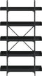 vidaXL - Boekenkast - 5-laags - 100x33x180,5 - cm - bewerkt - hout - zwart