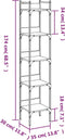 vidaXL - Boekenkast - 5-laags - 35x30x174 - cm - bewerkt - hout - gerookt - eikenkleur