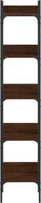 vidaXL - Boekenkast - 5-laags - 35x30x174 - cm - bewerkt - hout - bruin - eikenkleur