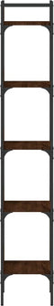 vidaXL - Boekenkast - 5-laags - 35x30x174 - cm - bewerkt - hout - bruin - eikenkleur