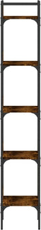 vidaXL - Boekenkast - 5-laags - 35x30x174 - cm - bewerkt - hout - gerookt - eikenkleur