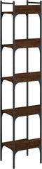 vidaXL - Boekenkast - 5-laags - 35x30x174 - cm - bewerkt - hout - bruin - eikenkleur